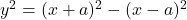 y^2=(x+a)^2-(x-a)^2