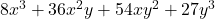 8x^3+36x^2y+54xy^2+27y^3\;