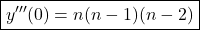 \boxed{y'''(0)=n(n-1)(n-2)}