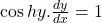 \cos hy.\frac{dy}{dx}=1