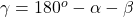  \gamma=180^o-\alpha -\beta