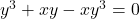 y^3+xy-xy^3=0