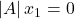 \left|A\right|x_1=0