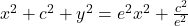 ⇒\;\;\;x^2+c^2+y^2=e^2x^2+\frac{c^2}{e^2}