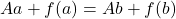 Aa+f(a)=Ab +f(b)