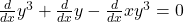 \frac d{dx}y^3+\frac d{dx}y-\frac d{dx}xy^3=0