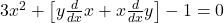 3x^2+\left[y\frac d{dx}x+x\frac d{dx}y\right]-1=0