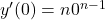 y'(0)=n0^{n-1}