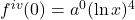 f^{iv}(0)=a^0(\ln x)^4