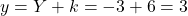 y=Y+k = -3+6=3